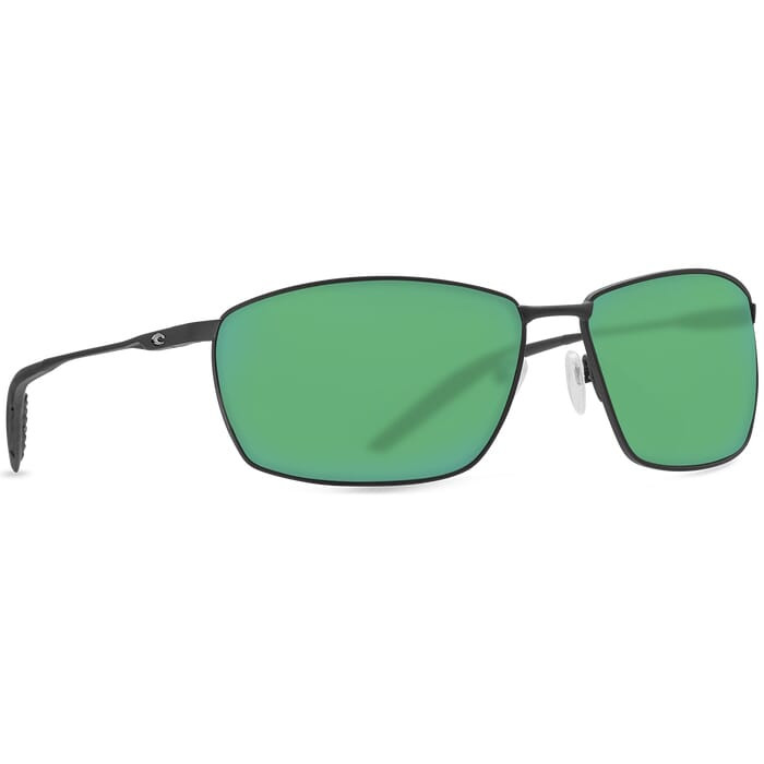 Costa Turret Matte Black + Matte Black/Black Sunglasses w/Green Mirror 580P Lenses 06S6009-60090363