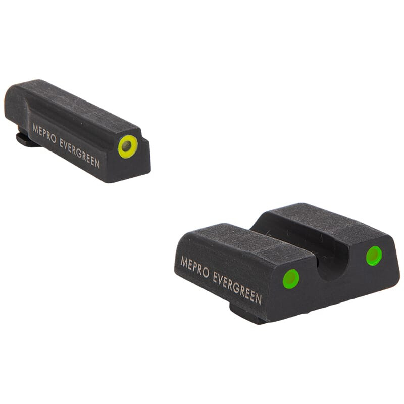 Meprolight USA Meprolight Evergreen Glock (All Models) Yellow Ring/Green Pistol Sight Set 83300001