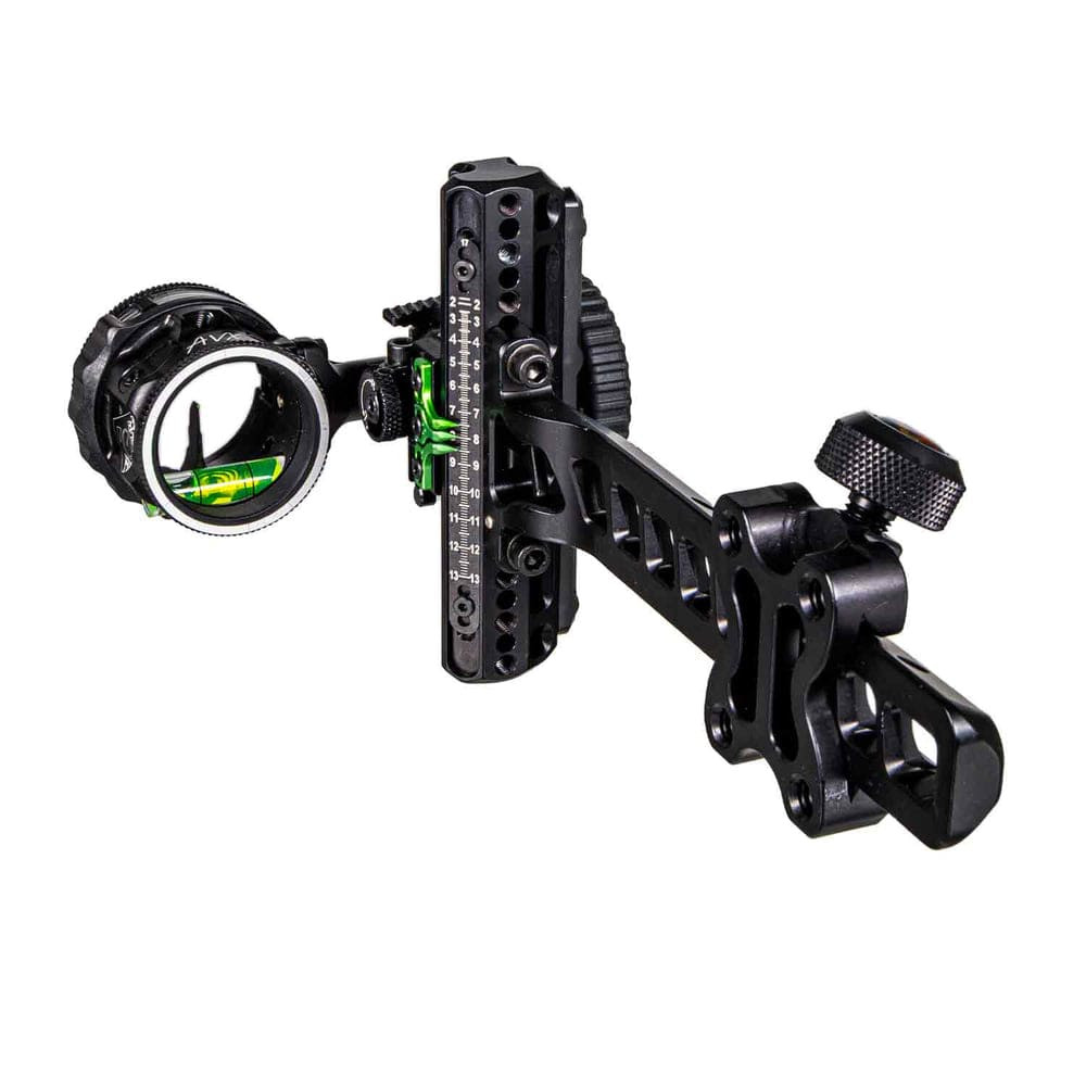 axcel archery Driver Plus Slider Sight - Standard Pro Bar - w/ AVX-31 Scope - Single Pin - .010 Green Fiber - Stealth ADVP-S110-3GA - $459.99 at Scopelist