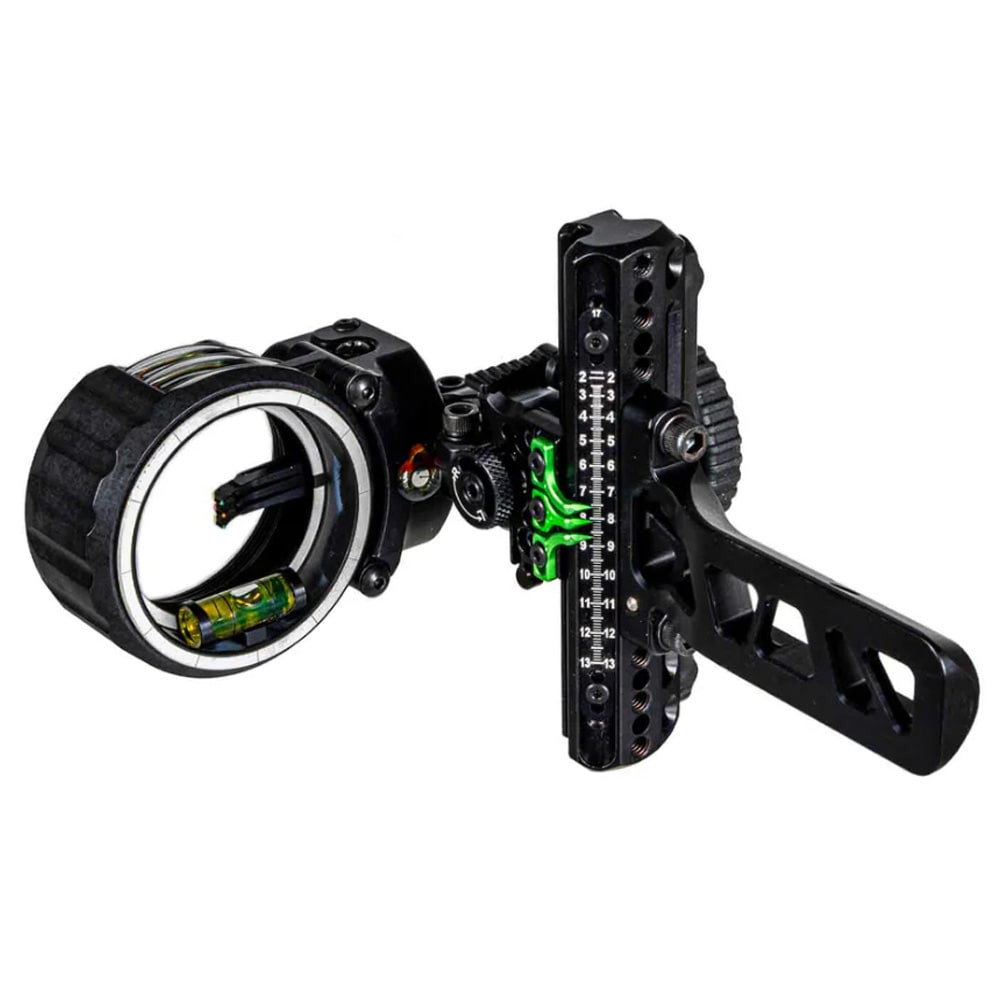 axcel archery Driver Slider Sight- Mathews® Bridge-Lock - w/ AccuStat II Scope - Micro 3 Pins - .010 Fiber - Stealth ADVR-B310-4AB - $509.99 at Scopelist.com