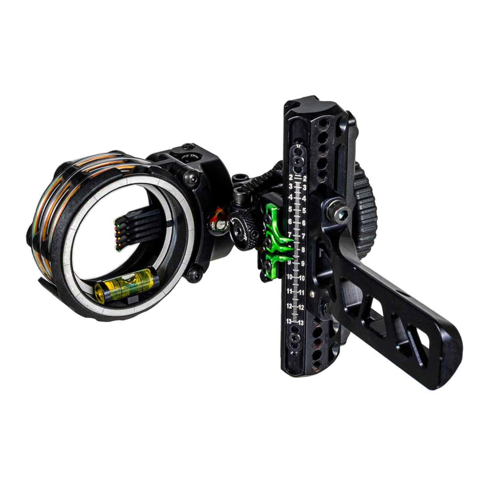 axcel archery Driver Slider Sight-Mathews® Bridge-Lock - w/ AccuStat II Scope - Micro 5 Pins - .010 Fiber - Stealth ADVR-B510-4AB - $529.99 at Scopelist