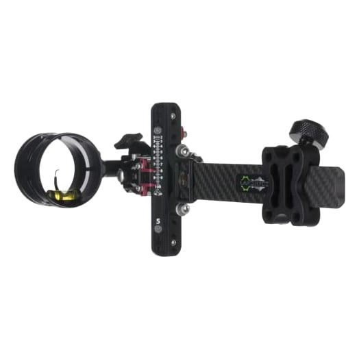 AXCEL Archery LANDSLYDE Carbon Pro Slider w/AVX-31 Scope Single-Pin .019 Green Fiber Black Bow Sight ALND-C119-3GB