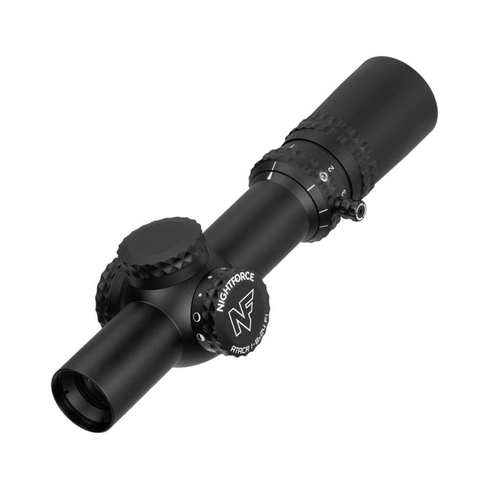 Nightforce ATACR 1-8x24mm F1 .1 Mil-Radian Power Throw Lever FC-DMx (MOA) First Focal Plane Reticle Black 34mm Tube Riflescope C708