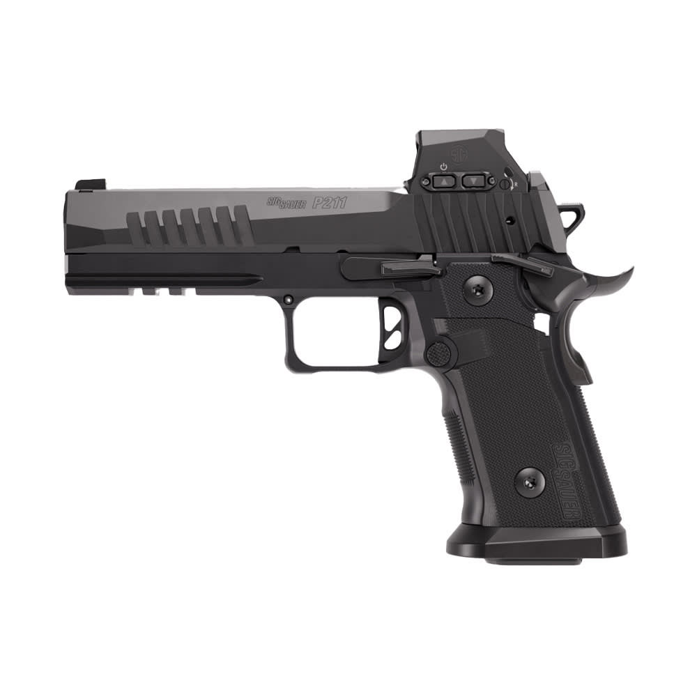 Sig Sauer P211 GT5 9mm 5" Bbl Blk SAO X-Ray 3 Romeo X Pro Sig-Loc Alloy Grip Pistol w/(2) 21rd (1) & 17rd Steel Mags 211F-9-GT5-RXSL