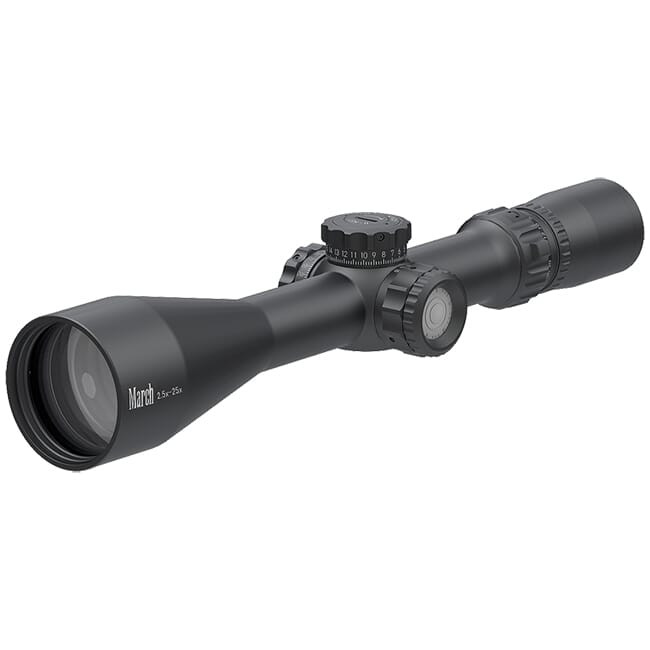 March Compact Tactical 2.5-25x52mm MTR-1 Reticle 1/4MOA Illuminated Riflescope D25V52TI-MTR-1-800064