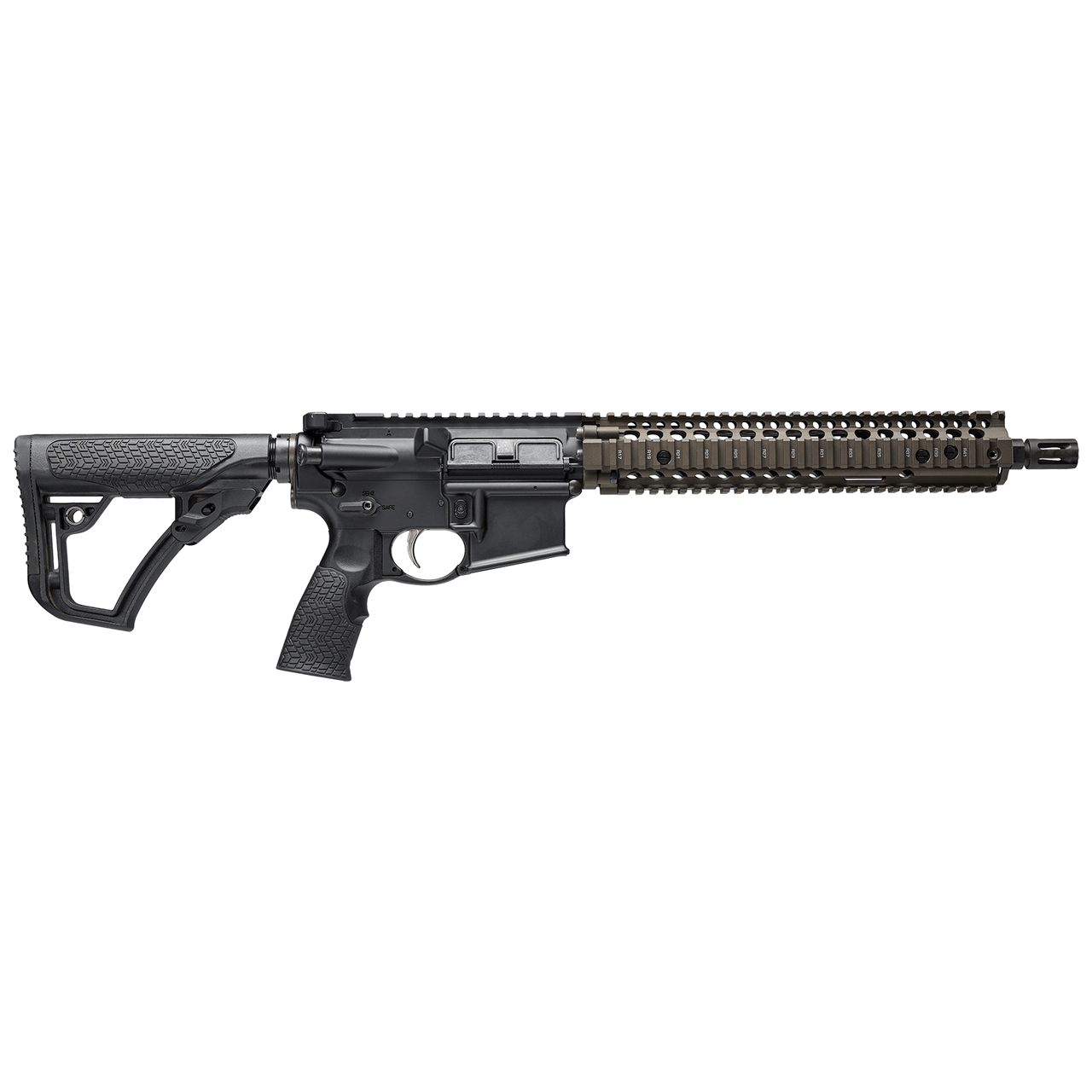 Daniel Defense DDM4 GL/SSC 5.56mm 12.5" 1:7 Govt Bbl Car LPG RIS II 11.5 FDE TIMNEY AXCESS FCG SBR w/DDFH (No Mag) 02-088-22304-067 in Flat Dark Earth