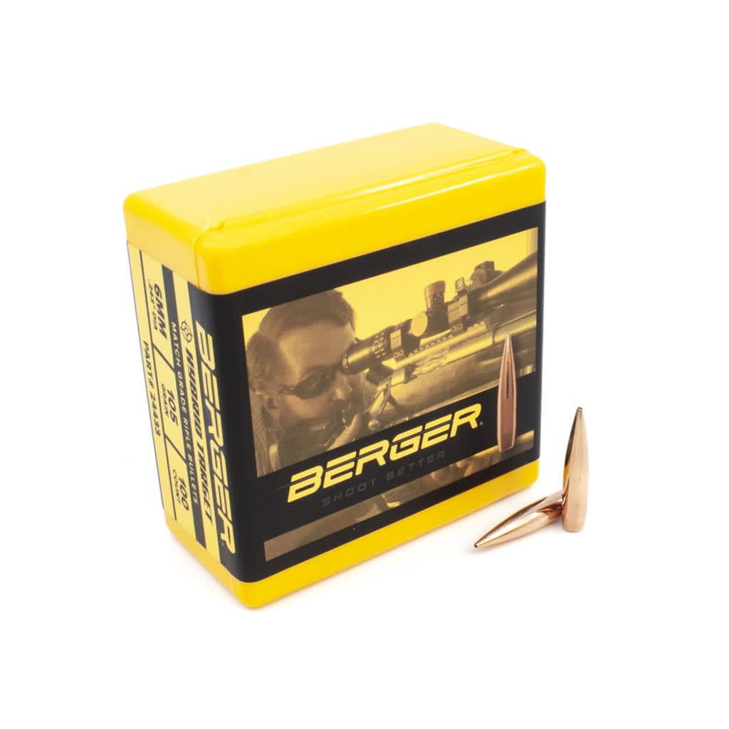 Berger Bullets Berger 6mm 105gr Hybrid Target Bullets (1500/Box) 24933
