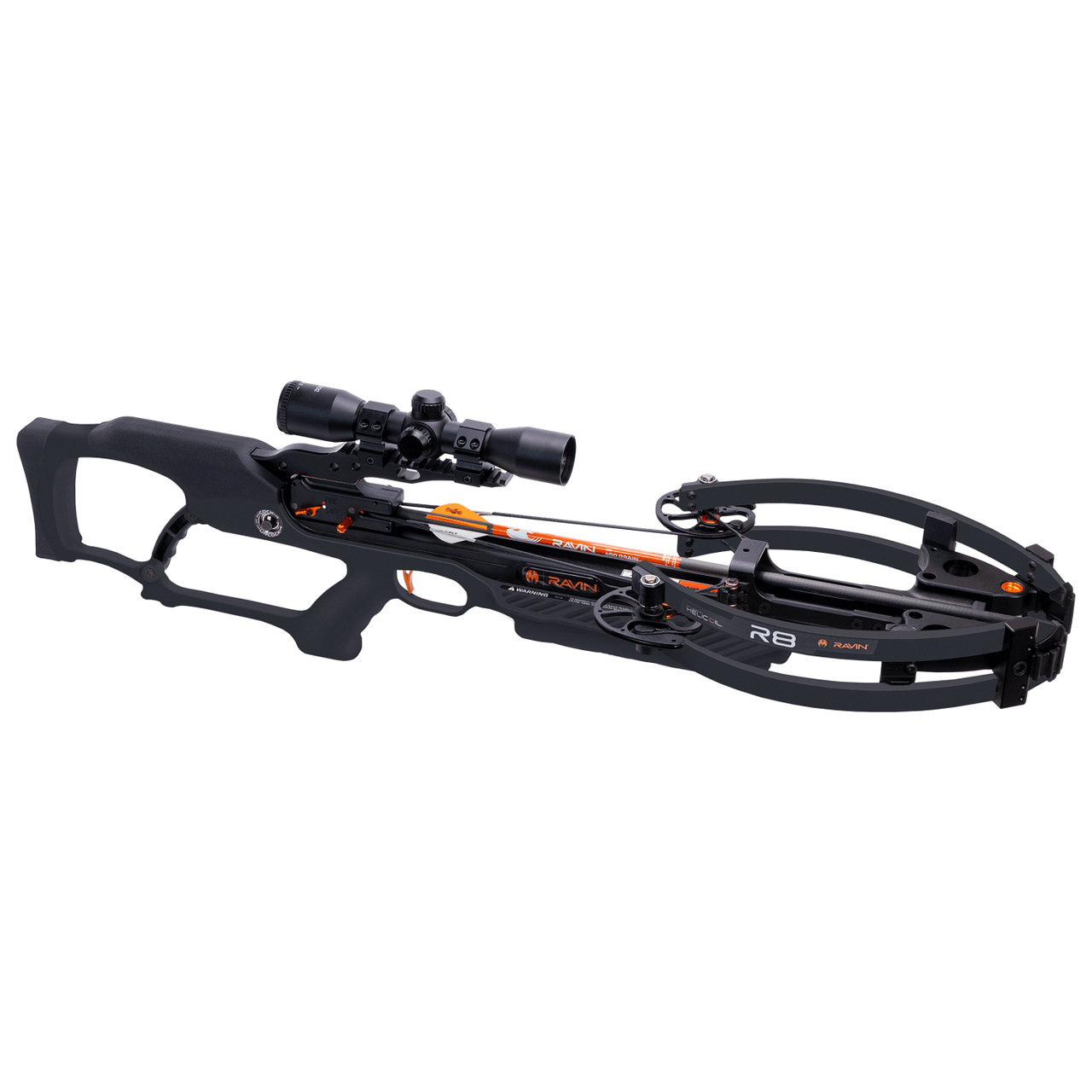 ravin crossbows Ravin R8 420 FPS Versa-Draw Silent Cocking Trac-Trigger Helicoil Black Crossbow w/100-yard Scope & .003 Arrows R007 - $1199.99 at Scopelist.com