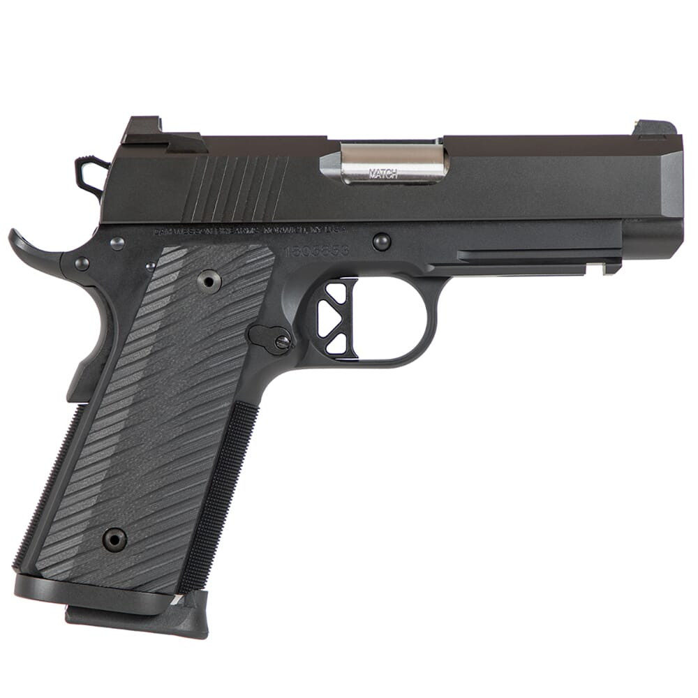 Dan Wesson TCP 9mm Blk Alum Frame w/Brass Bead Front/Serrated Rear Sight, Rail, Magwell, G10 Grips, 4" Bull Bbl, 9rd Pistol 01845