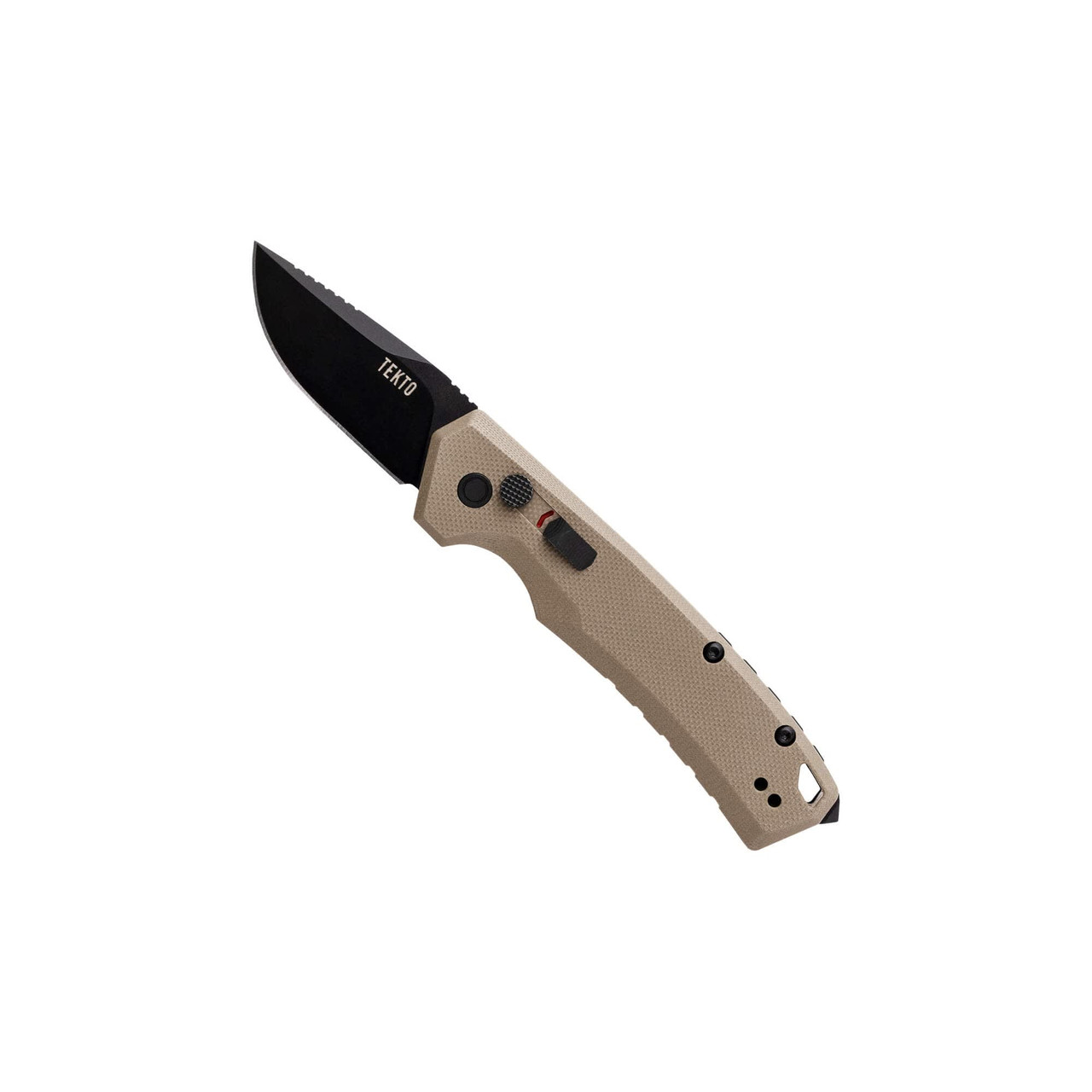 Tekto A3 Delta Mini Black D2 Drop Point Blade Desert G10 Handle Black Accents Fine Edge Automatic Knife A3S-G1DS-D2BK1-A1