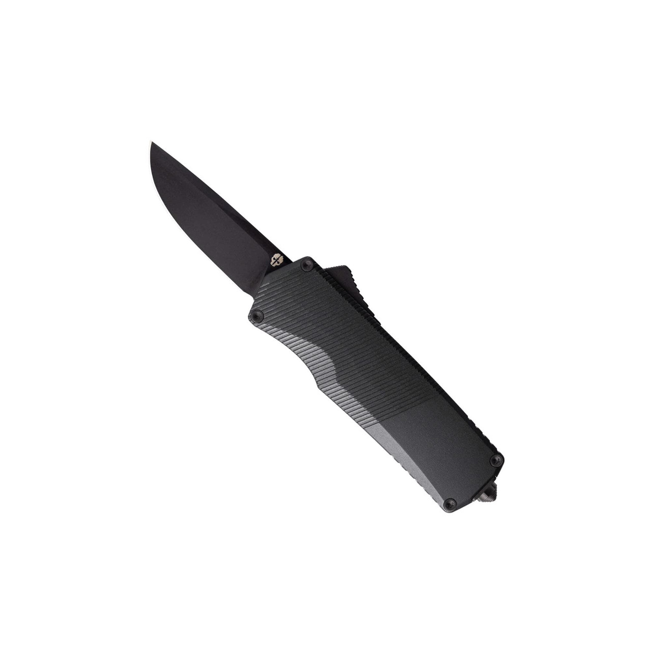 Tekto A5 Spry Mini Black S35VN Drop Point Blade Black Aluminum Handle Black Accents Fine Edge Automatic/OTF Knife A5S-T6BK-S35BK1-A1