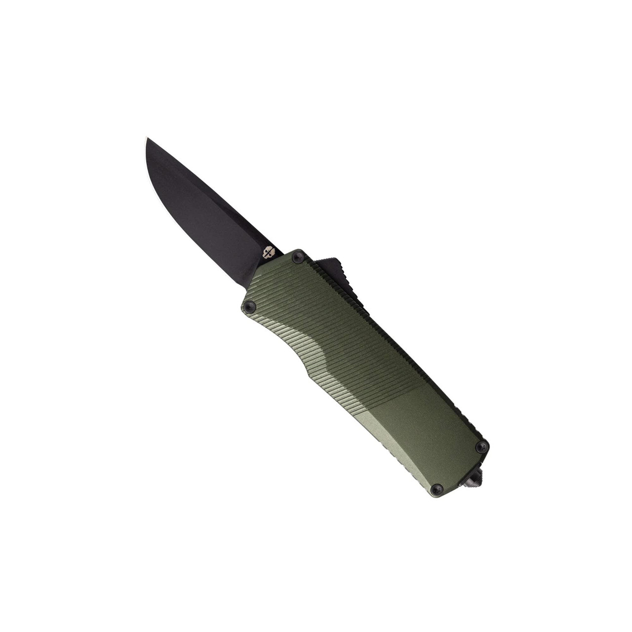 Tekto A5 Spry Mini Black S35VN Drop Point Blade Green Aluminum Handle Black Accents Fine Edge Automatic/OTF Knife A5S-T6OD-S35BK1-A1