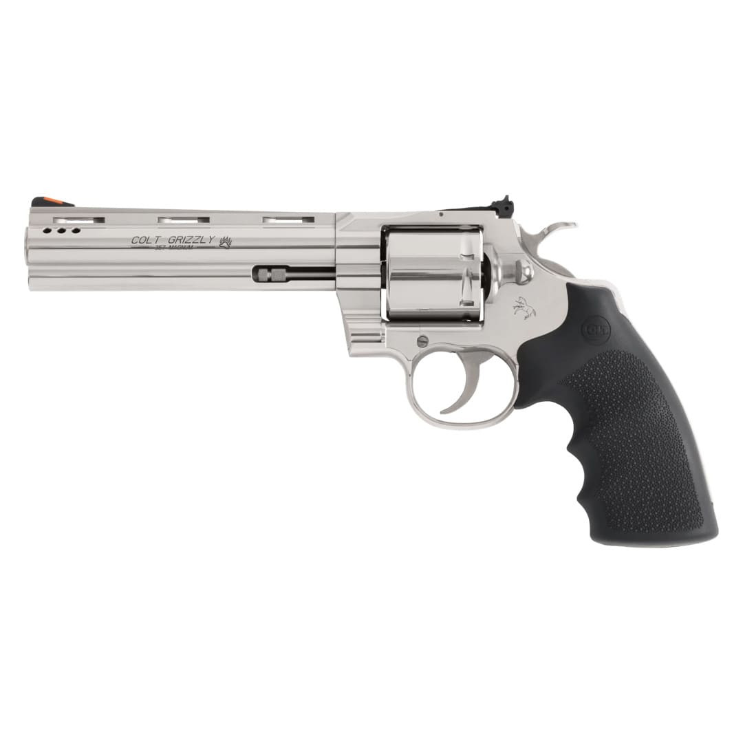 Colt Grizzly .357 Magnum 6" Ported Bbl Unfluted Cylinder Red Ramp Front/Adjustable Rear Sight 6rd Cap Rubber Grip SS Revolver GRIZZLY-SP6RTS
