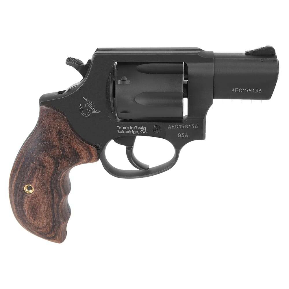 Taurus 856 .38 Special 2"Bbl 6rd Mag Bk/Bk Walnut Smooth Revolver 2-856021SW