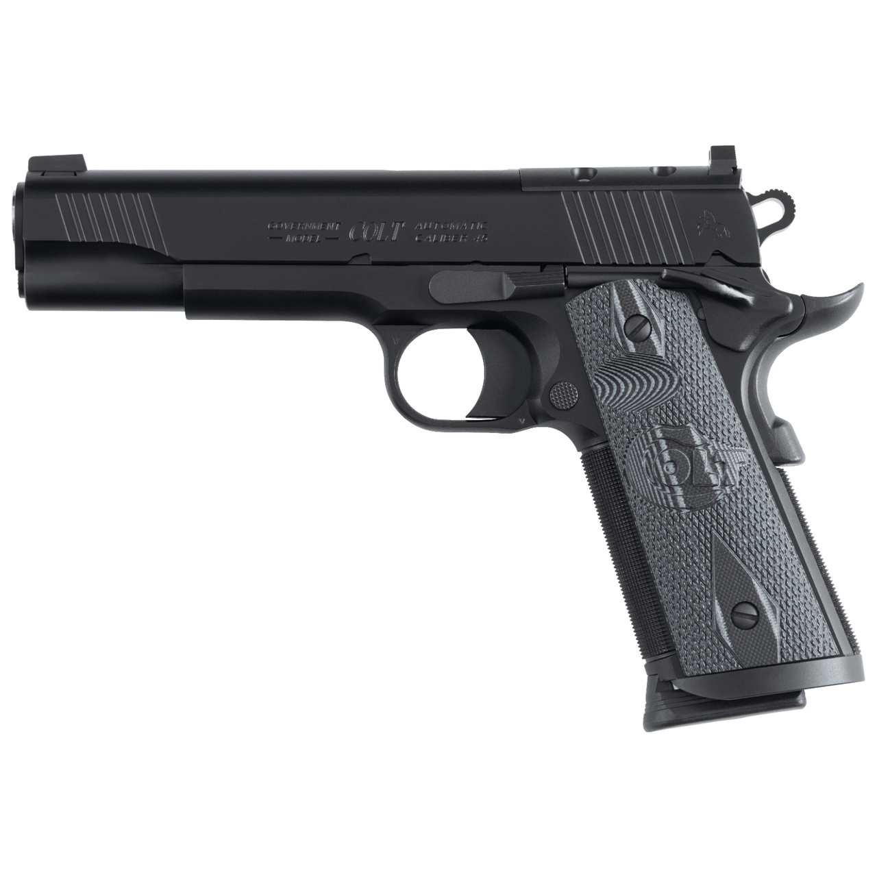Colt 1911 CCU Government .45 ACP 4.25" Bbl Series 80 OR Extended Mag Well 8+1 Cap G10 Scallop/Checkered Grip Black Pistol O1080CCU-OR