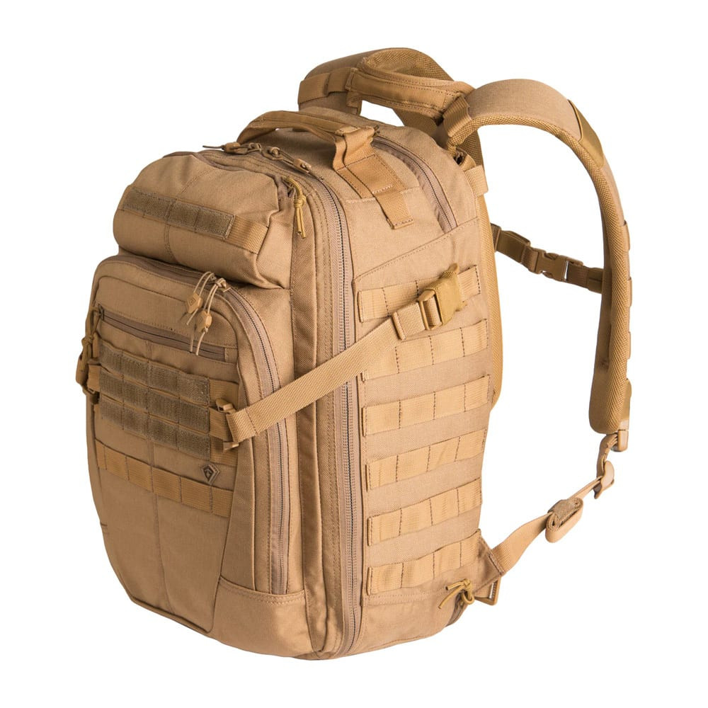 First Tactical Specialst 1 Day 36L Coyote Backpack w/ Shovel Backboard & YKK Zippers 180005-060-1SZ