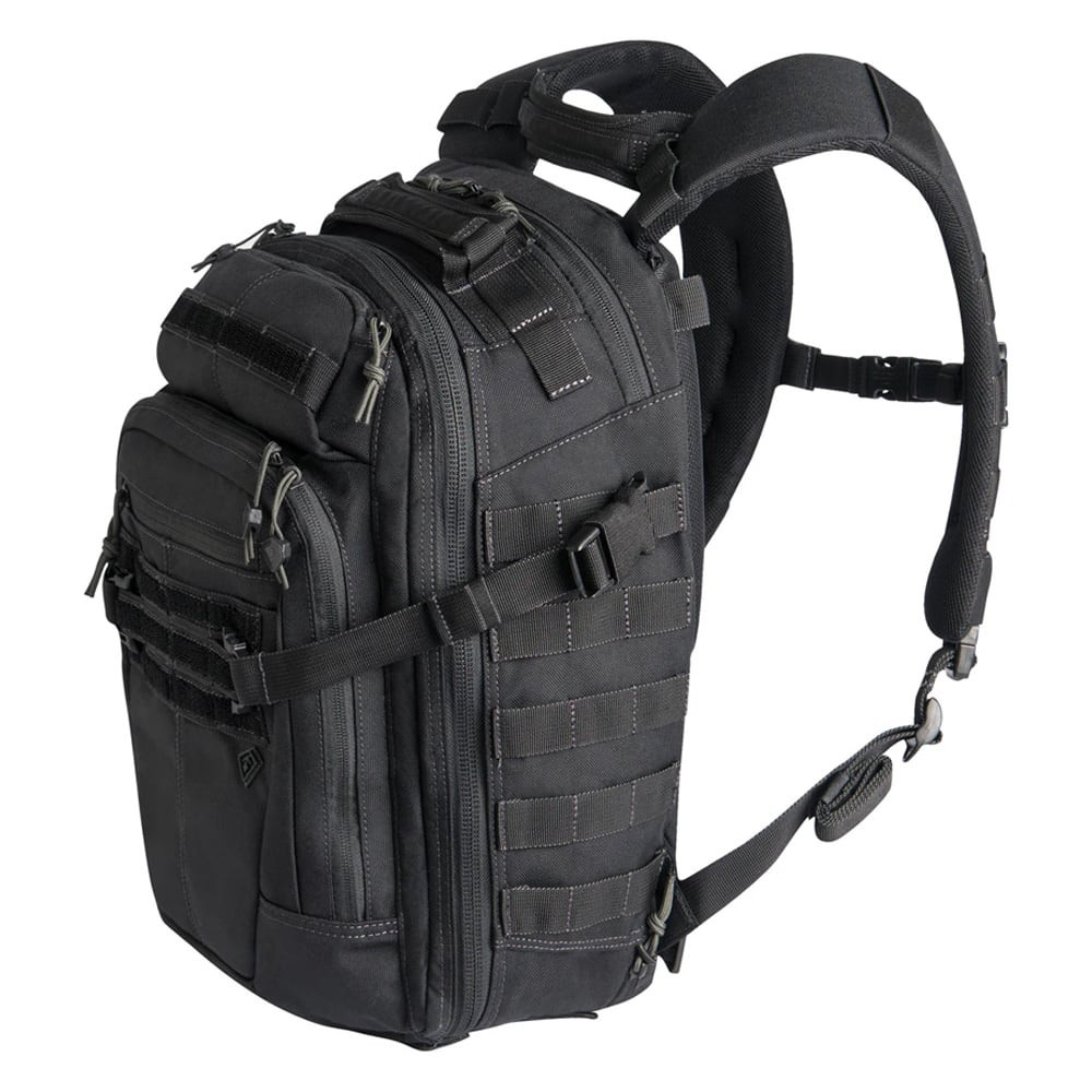 First Tactical Specialist Half-Day 25L Black Backpack w/ Shovel Backboard & YKK Zippers 180006-019-1SZ