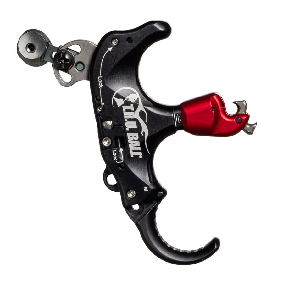 t.r.u. ball archery T.R.U. Ball Archery The Ultimate Flex 3 Finger (Ergo Fit Handle Technology) Black/QuickSilver Medium Handle Release TTUF-BKQS-M - $319.99 at Scopelist