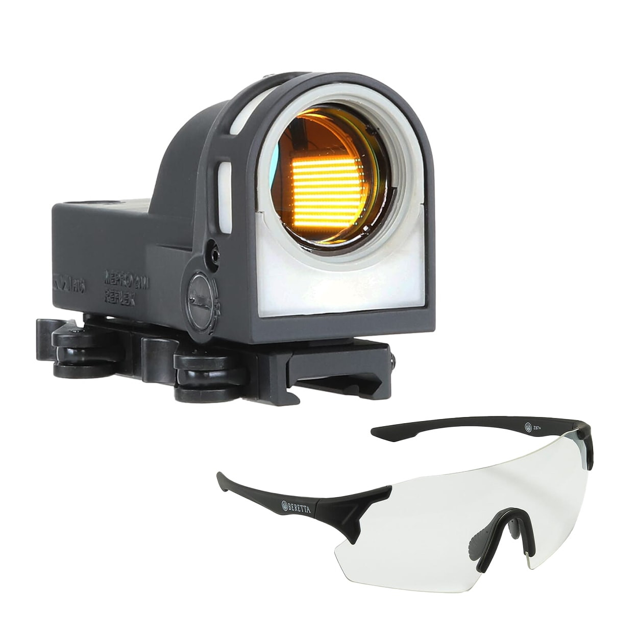 Meprolight USA Meprolight M21 4MOA Open Bullseye Reflex Sight and Beretta Eye Pro Bundle 0626132-MPL-KIT-OC061A2854014HUNI in No Frame