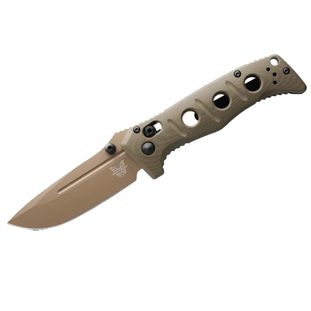 Benchmade Mini Adamas CPM-CruWear Magnacut 63-65HRC Drop-point 3.25" Knife w/Olive Drab G10 Handle 273FE-05