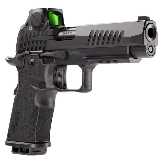 Sig Sauer P211 Full Size 9mm 5" Bull Bbl Black Handgun w/ Romeo-X SIG-LOC Optic, Ambi Controls, 1x17rd & 2x21rd Magazines 211F-9-BXR3-RXSL