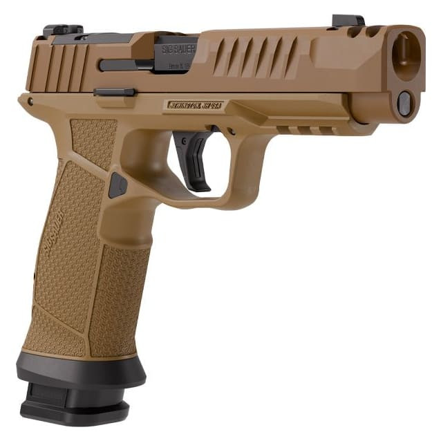 Sig Sauer P385 Full Size 9mm 4"Bull Bbl Coyote Handgun w/Integrated Comp, SIG-LOC Slide, SRDS, 1x17 & 2x21rd Magazines 385F-9-COMP-COY