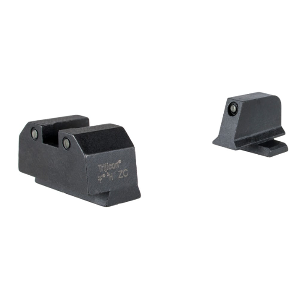Trijicon Suppressor/Optic Height Sight Set for Springfield Echelon w/ Black Front Sight & Black Rear Sight with Green Lamps 601212