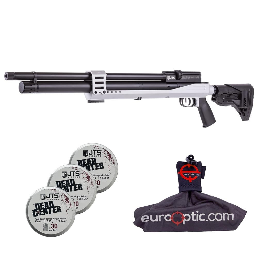 JTS Airguns JTS Airacuda PRS MAX PCP .30 Cal 21.1" Bbl Pic Rails Silver Air Rifle w/ Dead Center 3.25g Pellets & Spudz Cleaning Wipe Bundle JAGPRSM30S-KIT-134 - $559.99 at Scopelist.com
