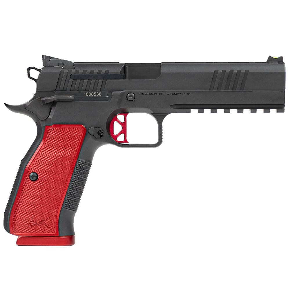 Dan Wesson DWX 9mm 4.95" Bbl 10rd Pistol w/Red Aluminum Grips & Adj Rear/Fiber Optic Front Sights 92011