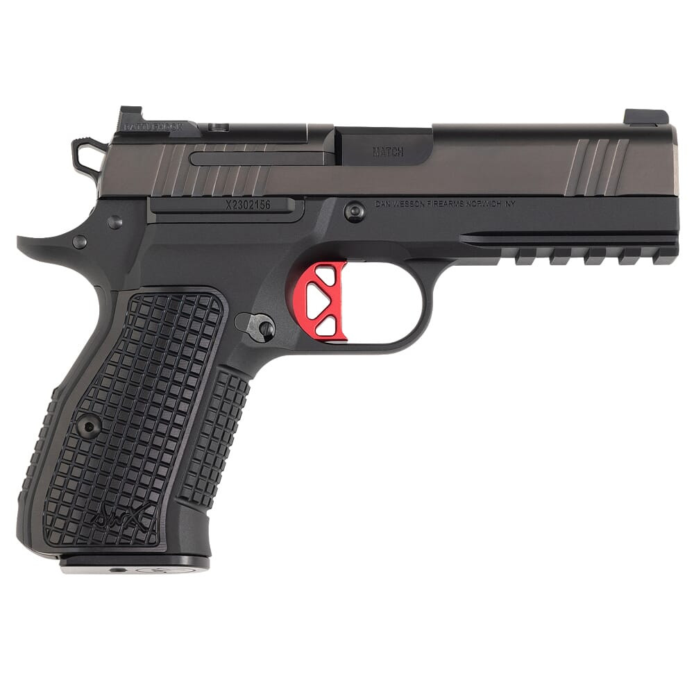 Dan Wesson DWX 9mm 4" Bbl 10rd Compact Optic Ready Pistol w/Tritium Front/Fixed Rear Sight, 1913 Pic Rail, Aggressive Grip Checkering 92113