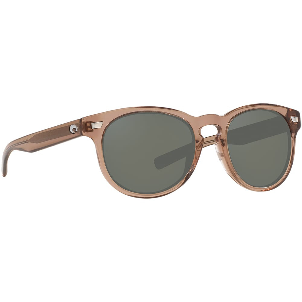 Costa Del Mar Shiny Taupe Crystal Frame Sunglasses w/ Gray 580G Lenses DEL-258-OGGLP