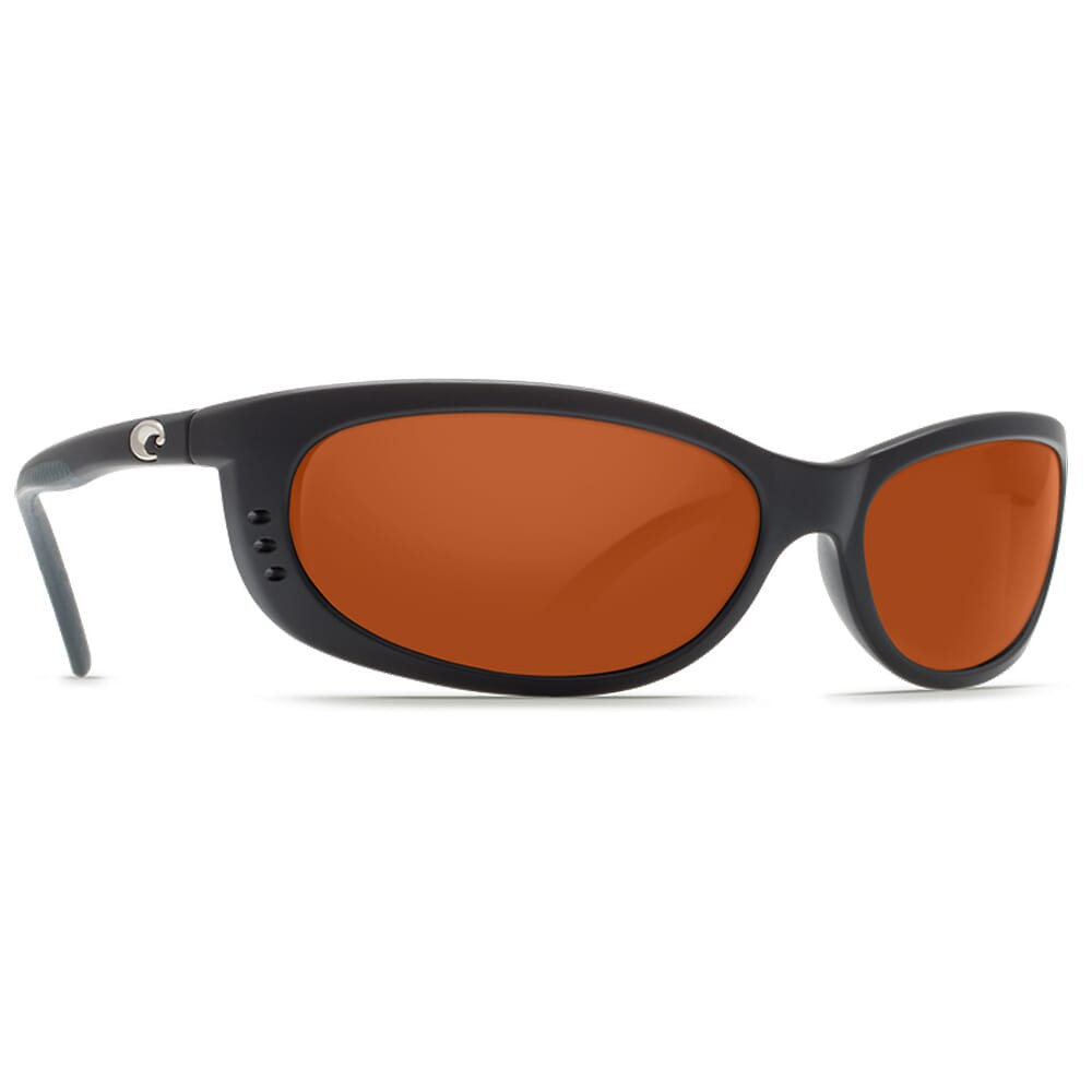 Costa Fathom Matte Black Global Fit Frame Sunglasses w/ Copper Silver Mirror 580G Lenses FA-11GF-OSCGLP