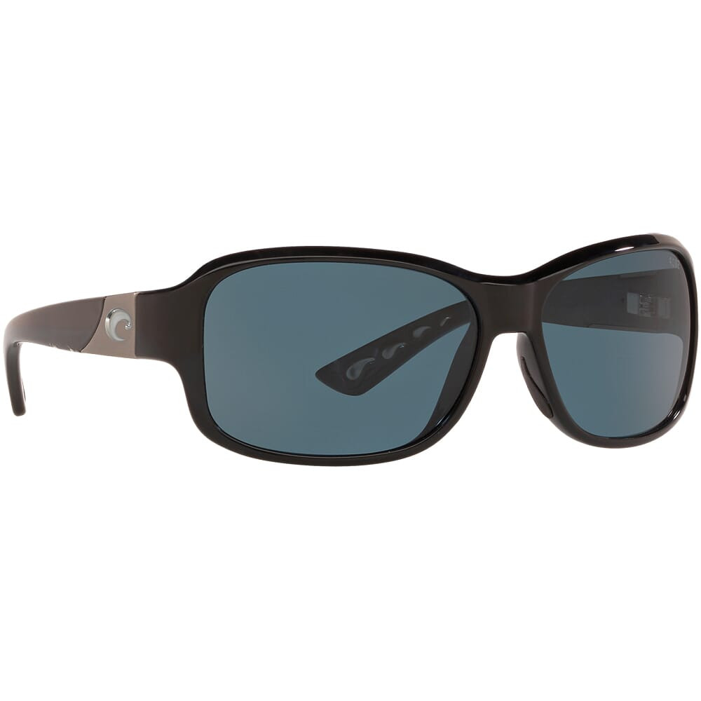 Costa Inlet Shiny Black Frame Sunglasses w/ Gray 580P C-Mate 1.50 Lenses IT-11-OGP-1.50
