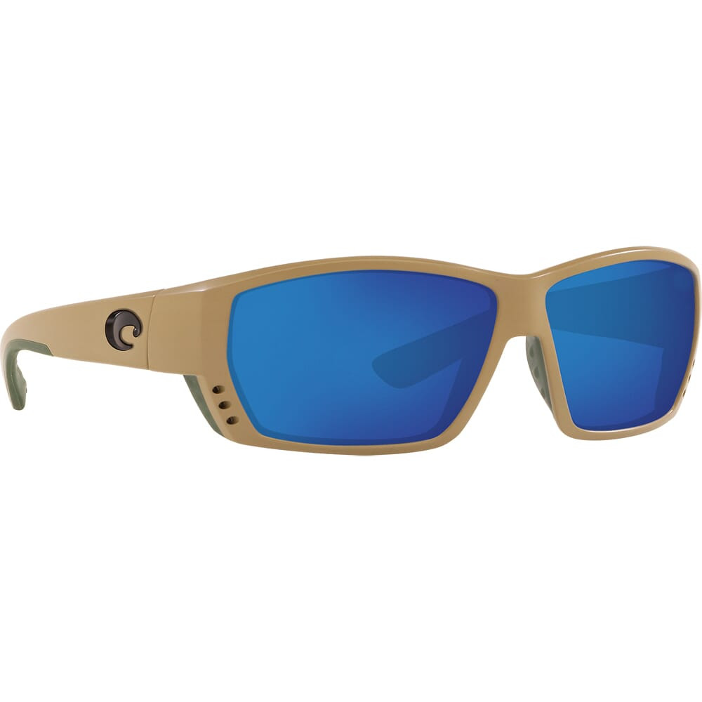 Costa Tuna Alley Sand Frame Sunglasses w/ Blue Mirror 580P Lenses TA-248-OBMP