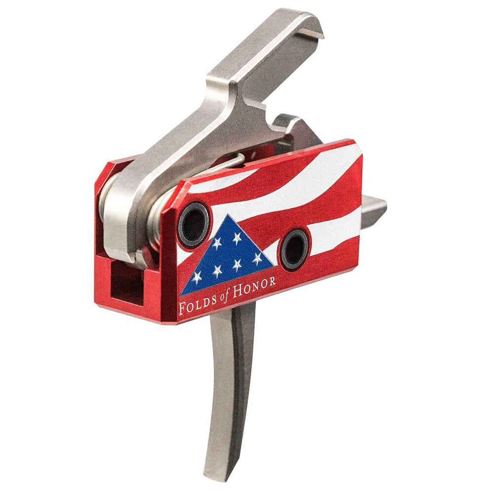 rise armament RISE Armament Patriot HPT Single-Stage 3.5lbs Silver/Red/White/Blue High-Performance Trigger w/Anti-Walk Pins & Challenge Coin RA-13FOLDS-PT - $134.99 at Scopelist.com