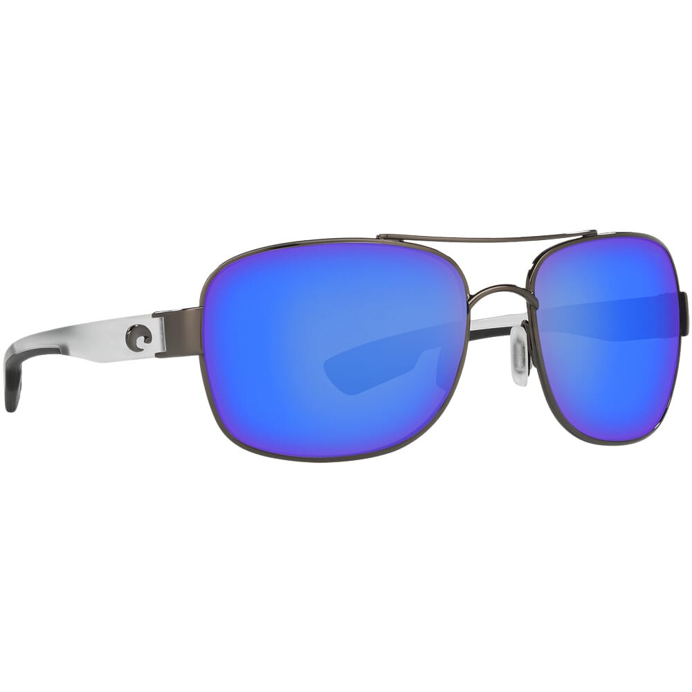 Costa Cocos Gunmetal w/Crystal Temples Frame Sunglasses w/Blue Mirror 580G Lenses 06S4011-40110359