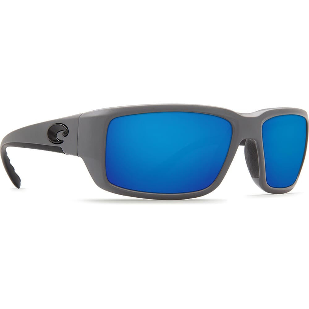 Costa Fantail Matte Gray Frame Sunglasses w/Blue Mirror 580G Lenses 06S9006-90065159