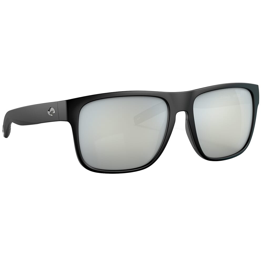 Costa Spearo XL Matte Black Sunglasses w/Gray Silver Mirror 580G Lenses 06S9013-90130359