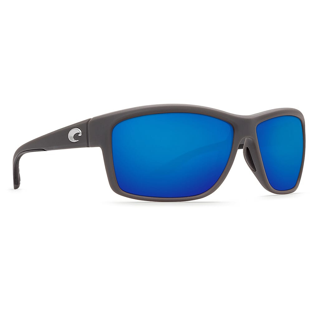 Costa Mag Bay Matte Gray Frame Sunglasses w/ Blue Mirror 580P Lenses AA-98-OBMP