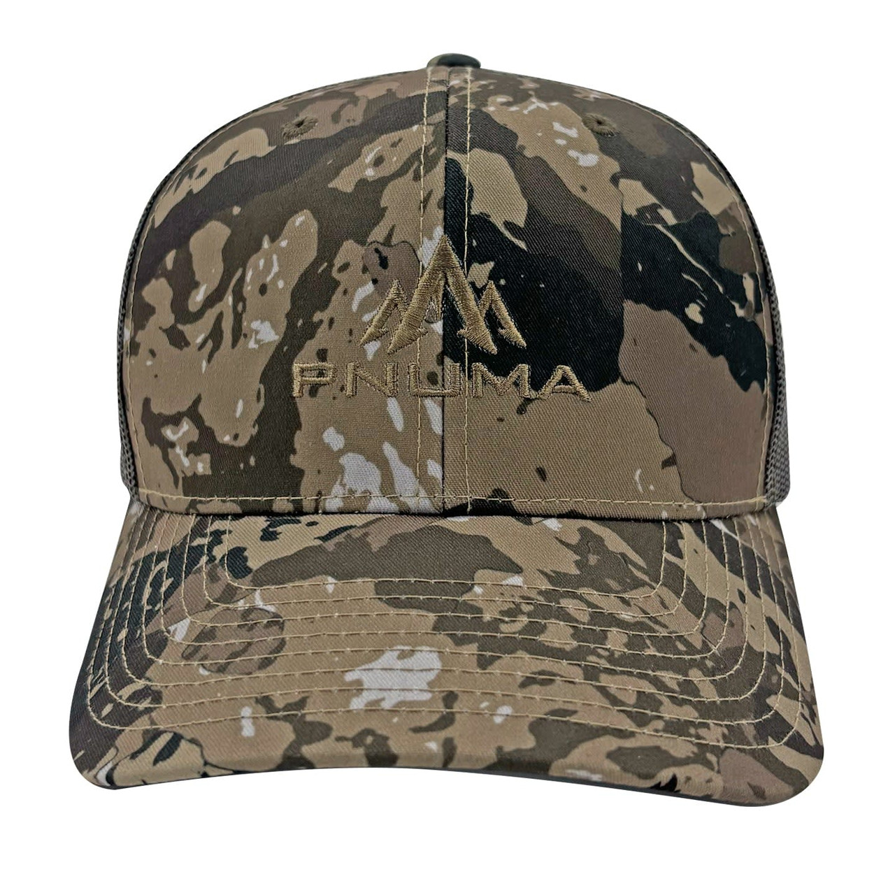 Pnuma Outdoors Logo Trucker Hat Cap, Caza OV Camo CP-LO-OV