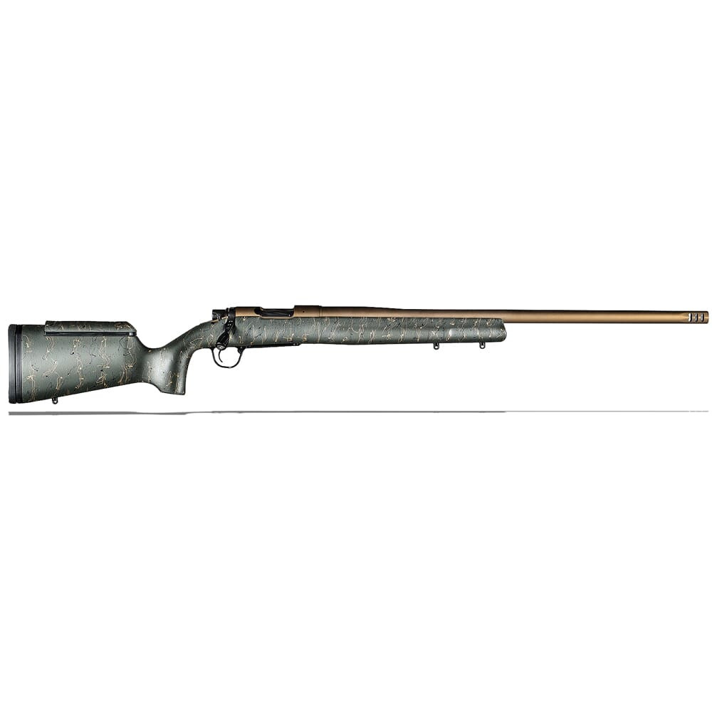 Christensen Arms Mesa Long-Range Bolt-Action Rifle - .308 Win - 24″ - Bronze Cerakote - Green/Black/Tan - 4 + 1