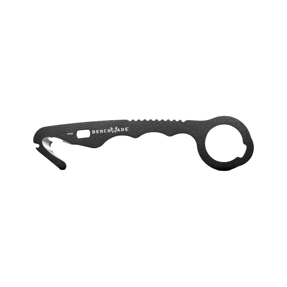 Benchmade 8 Hook HKS 440C Stainless Steel (58-60HRC) Fixed Blade Black Single Piece Handle O2 Wrench & Bottle Opener Handle Strap Cutter 8-BLKWMED