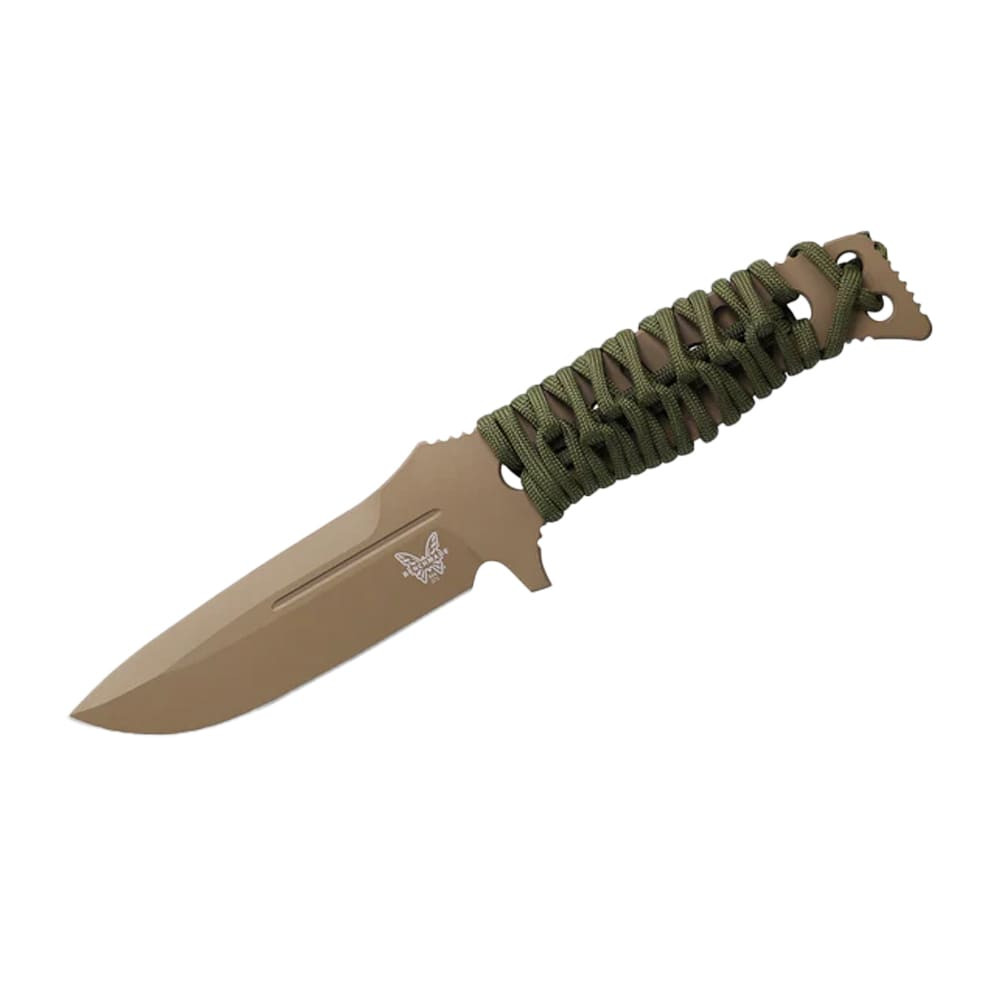 Benchmade Sibert Adamas Fixed Blade Drop-Point Chord Olive Drab Green Parachord Knife 375FE-1