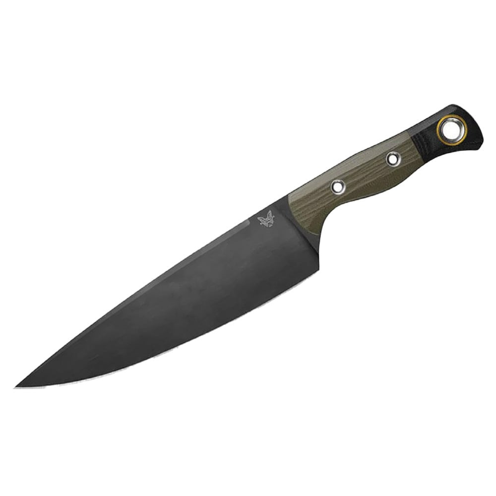 Benchmade Chef Drop-Point CPM-154 Stainless Steel (58-61HRC) Fixed Blade OD/Black Bolster G10 Handle Knife 4025BK-01