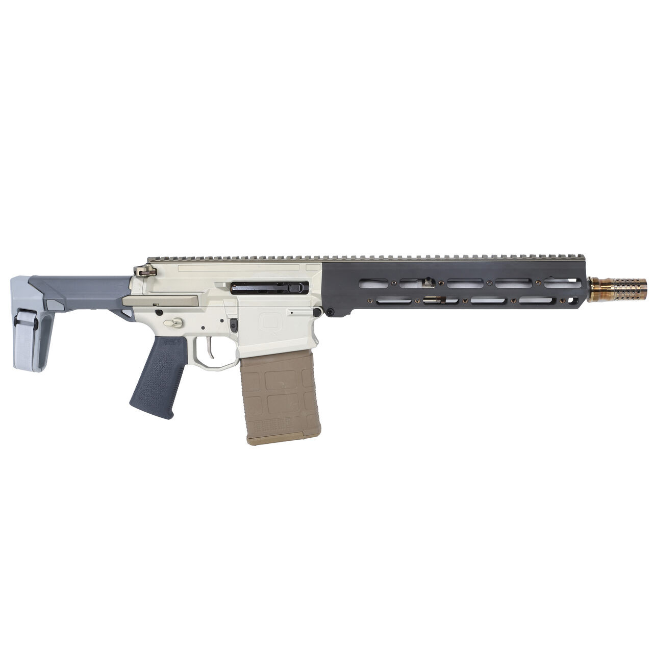 Q, LLC. Boombox 8.6 BLK 12" 1:3" Bbl Gray Accents Pistol w/Brace BOOMBOX-86-12IN-PISTOL