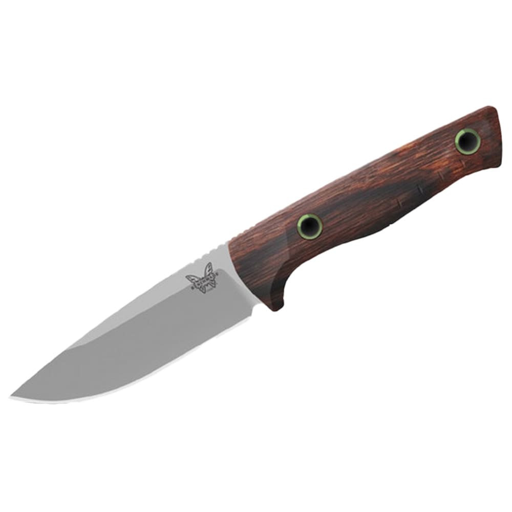 Benchmade SlipRidge Drop-Point MagnaCut Stainless Steel (60-62 HRC) Fixed Blade Dark Brown Stabilized Wood Handle Knife 15650