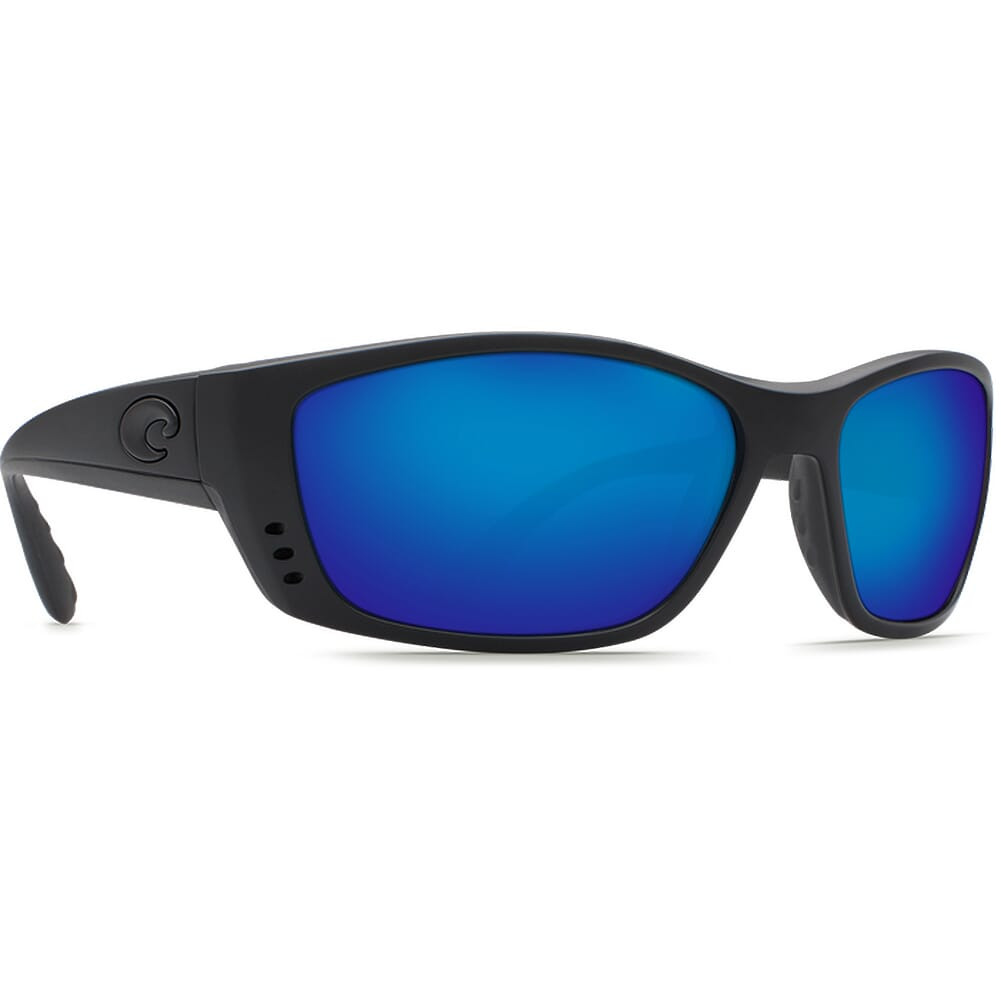 Costa Fisch Blackout Frame Sunglasses w/Blue Mirror 580P Lenses 06S9054-90540464