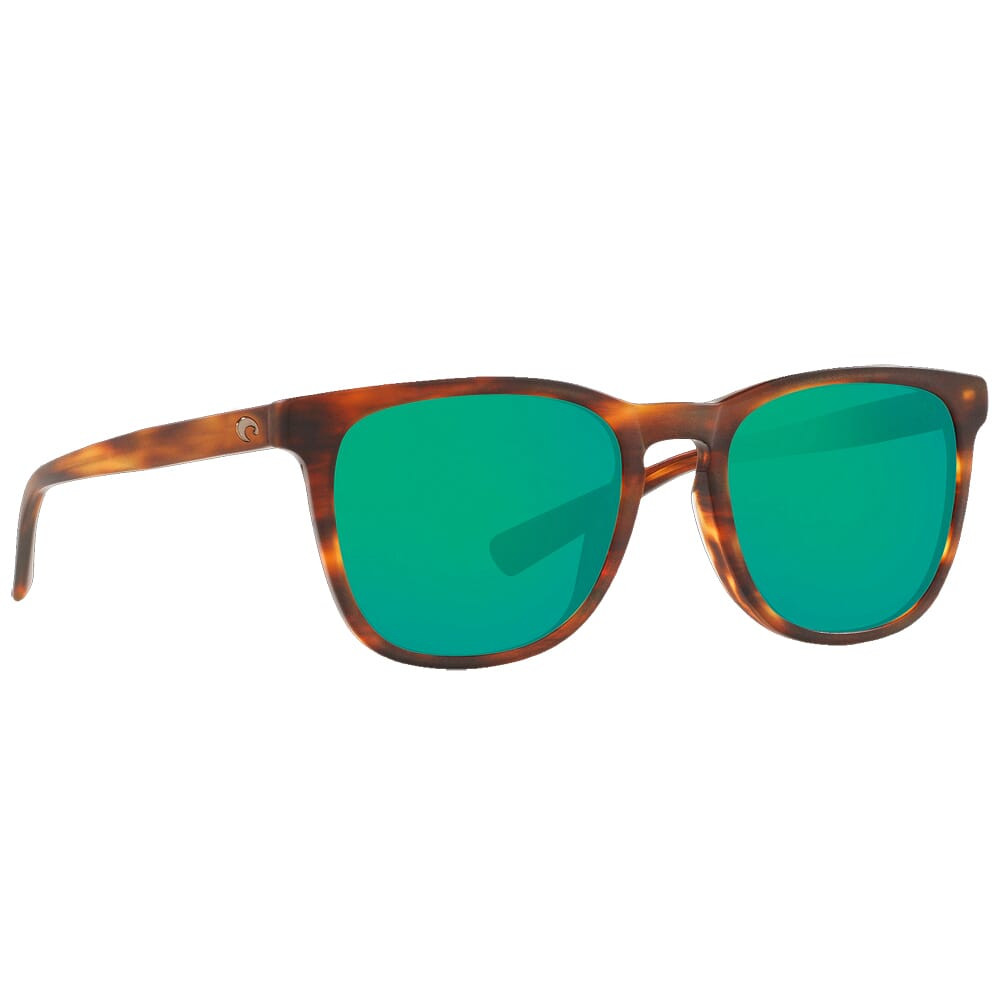 Costa Sullivan Matte Tortoise Sunglasses w/Green Mirror 580G Lenses 06S2002-20020652