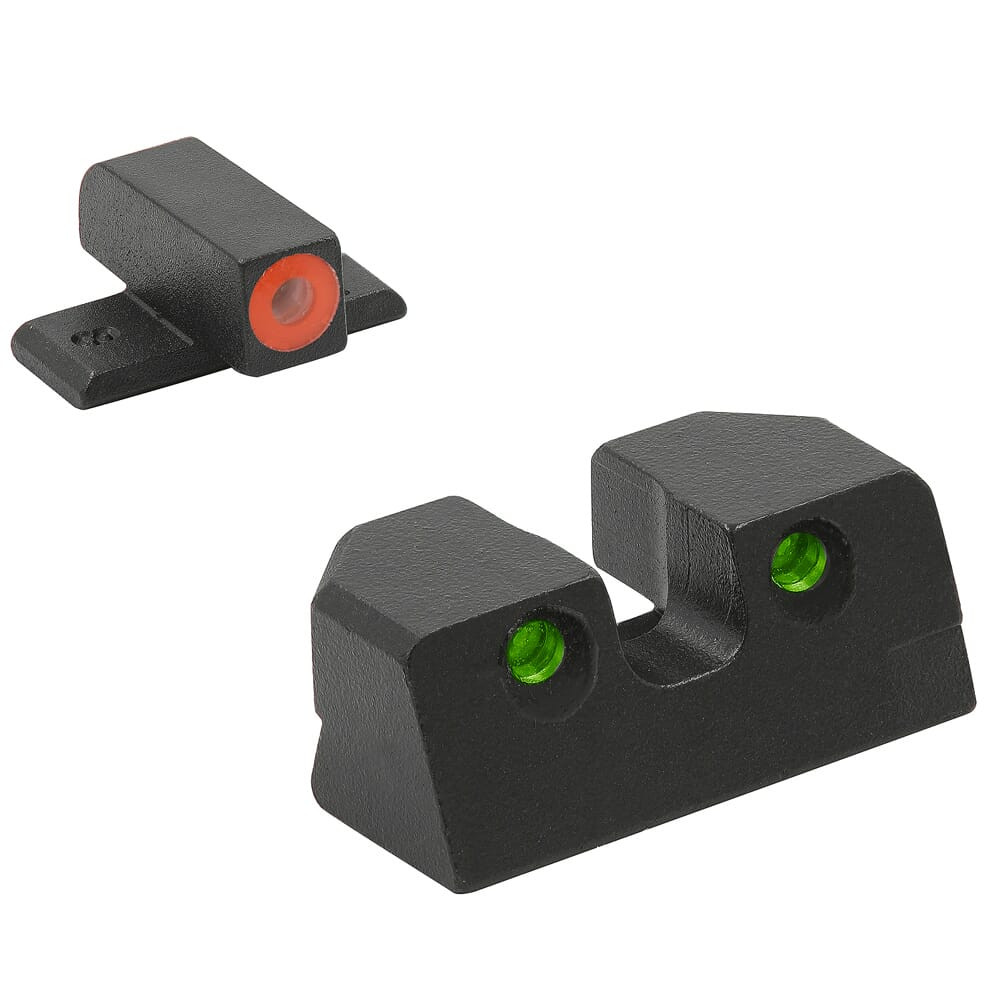 Meprolight USA Meprolight Hyper-Bright Sig Sauer 9mm/.357SIG P-Frame Fixed Orange Ring/Green Dot Tritium Illum Pistol Sight Set 0401103131