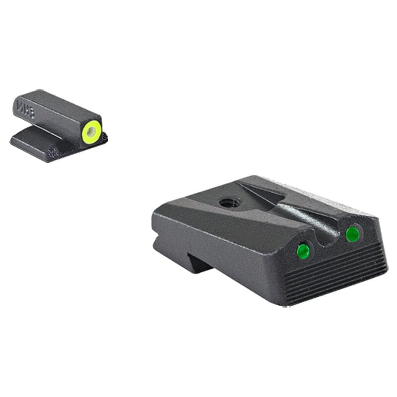 Meprolight USA Meprolight Hyper-Bright Kimber 1911 Wedge Fixed Yellow Ring/Green Dot Tritium Illum Pistol Sight Set 0412213121